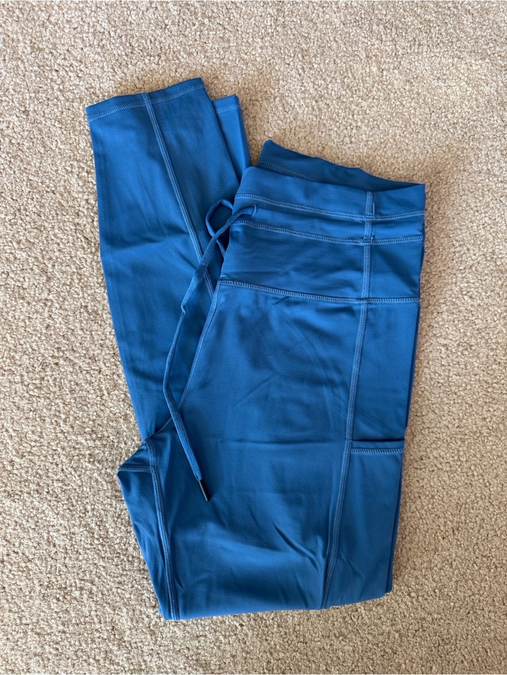 ZYIA Calm Blue Pocket Drawstring Luxe 7/8 24” Leggings